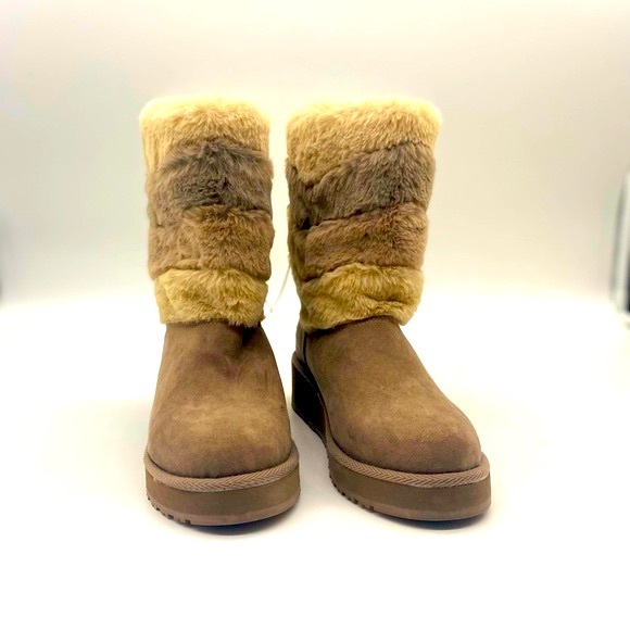 Women's London Fog LFW-Cozy Taupe
Beige Fur Collared Ankle Boots Size 6 - Picture 9 of 16